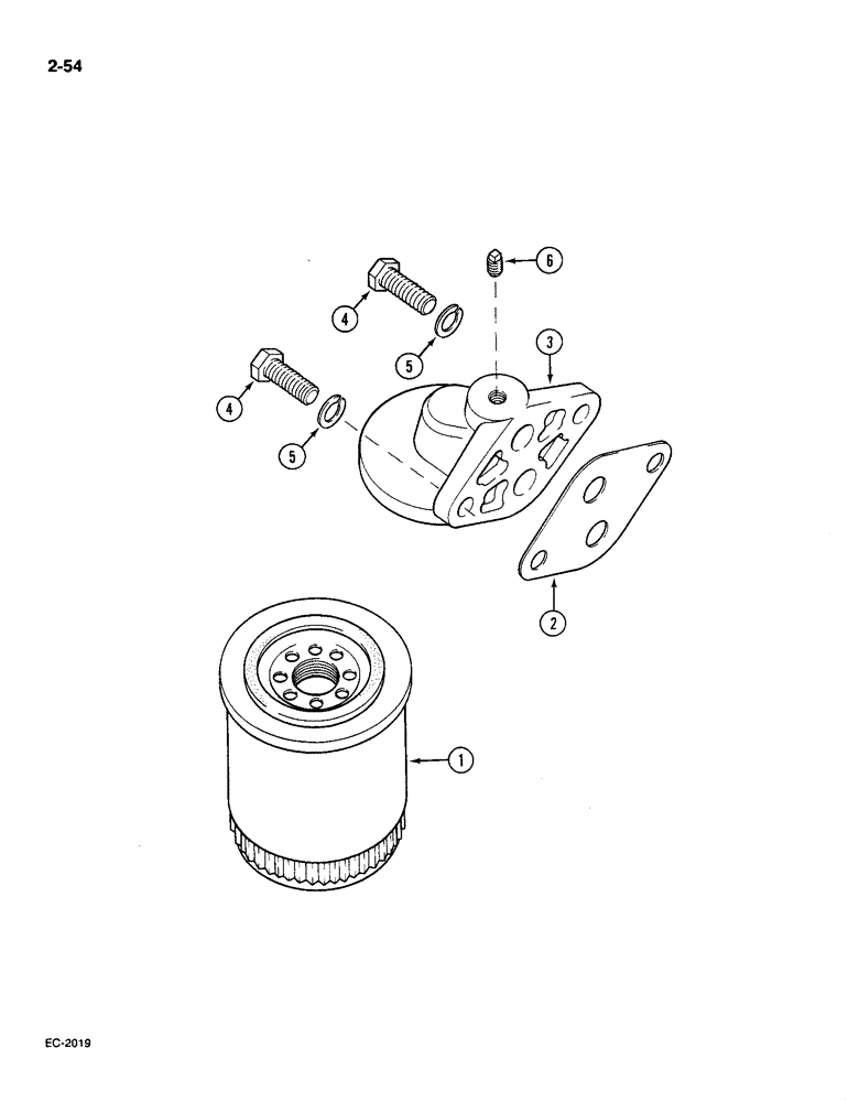 Схема запчастей Case IH 585 - (2-54) - OIL FILTER, ENGINE (02) - ENGINE