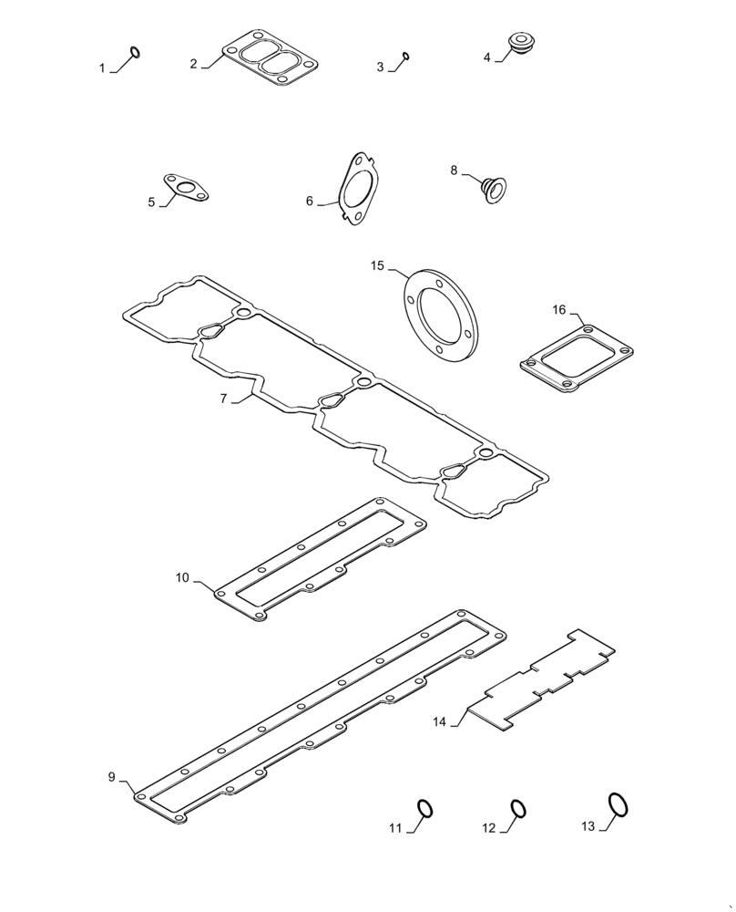 Схема запчастей Case IH MX270 - (02-44) - GASKET KIT, MX240, MX270, 6TAA-8304 EMISSIONS CERTIFIED ENGINE, VALVE GRIND (02) - ENGINE