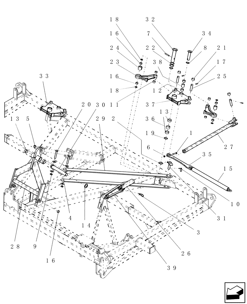 Схема запчастей Case IH PTX300 - (1.101.1) - DEPTH CONTROL ASSEMBLY, CENTER SECTION BSN CBJ0015120 (12) - FRAME