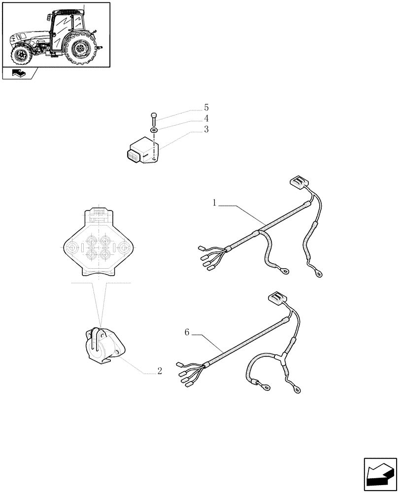 Схема запчастей Case IH FARMALL 85N - (1.75.4/01) - NA PACKAGE - REAR ELECTRIC PARTS (VAR.330007) (06) - ELECTRICAL SYSTEMS