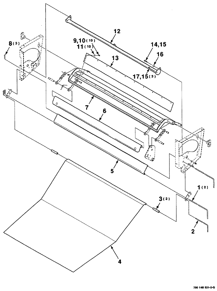 Схема запчастей Case IH RS561 - (07-044) - MESH WRAP CARRIAGE ASSEMBLY (12) - MAIN FRAME