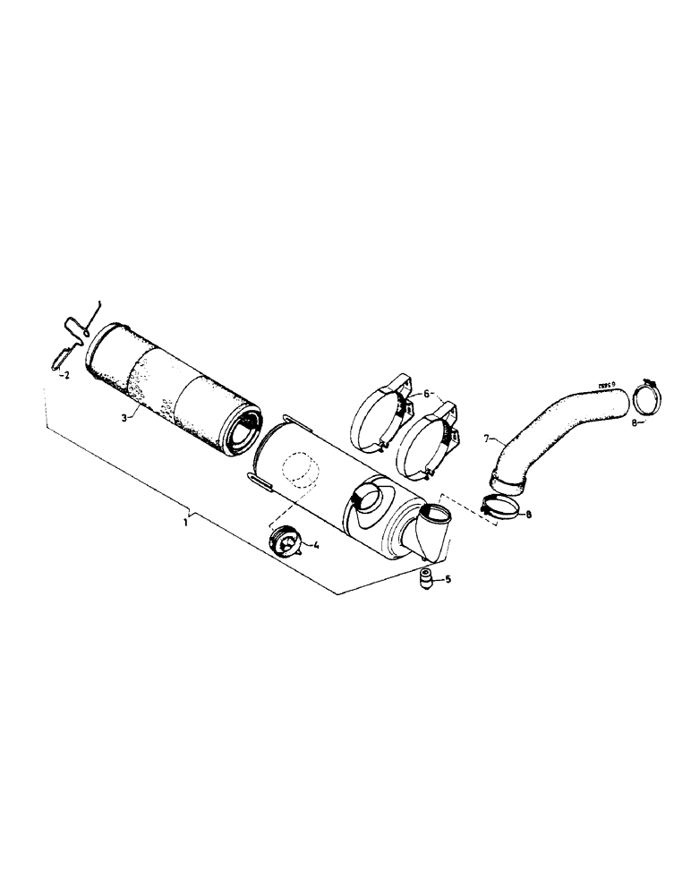 Схема запчастей Case IH 553 - (077) - DRY TYPE AIR CLEANER (02) - ENGINE