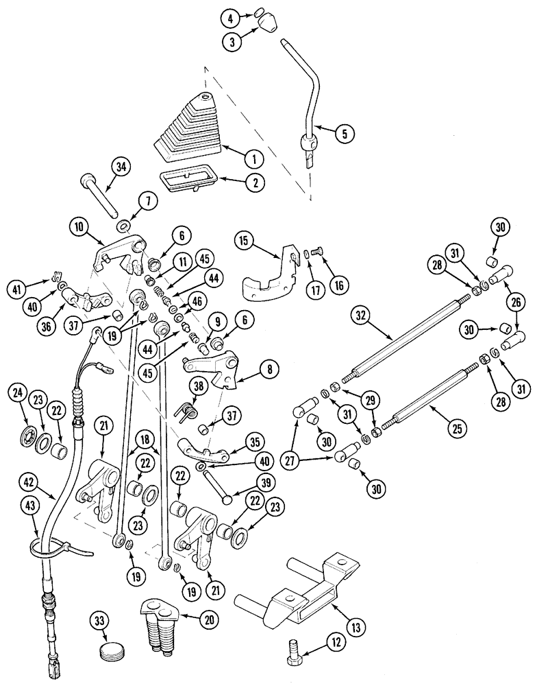 Схема запчастей Case IH 5130 - (6-040) - TRANSMISSION, GEAR SHIFT CONTROLS (06) - POWER TRAIN