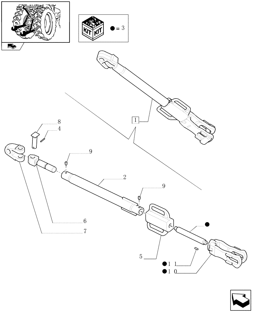 Схема запчастей Case IH PUMA 225 - (1.89.6/ D) - LIFT LINK ASSEMBLY - BREAKDOWN - D6311 - C6892 (09) - IMPLEMENT LIFT