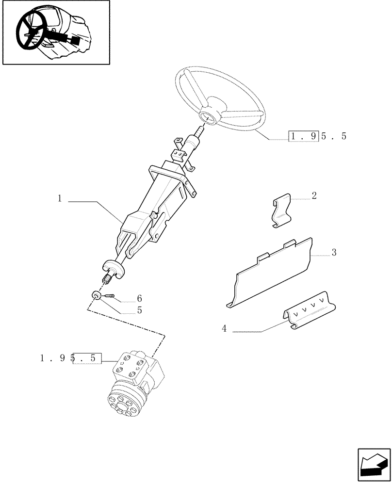 Схема запчастей Case IH JX80U - (1.95.5/04) - (VAR.637) STEERING WHEEL WITH DOUBLE ADJUSTMENT (ISO STANDARDS) (10) - OPERATORS PLATFORM/CAB