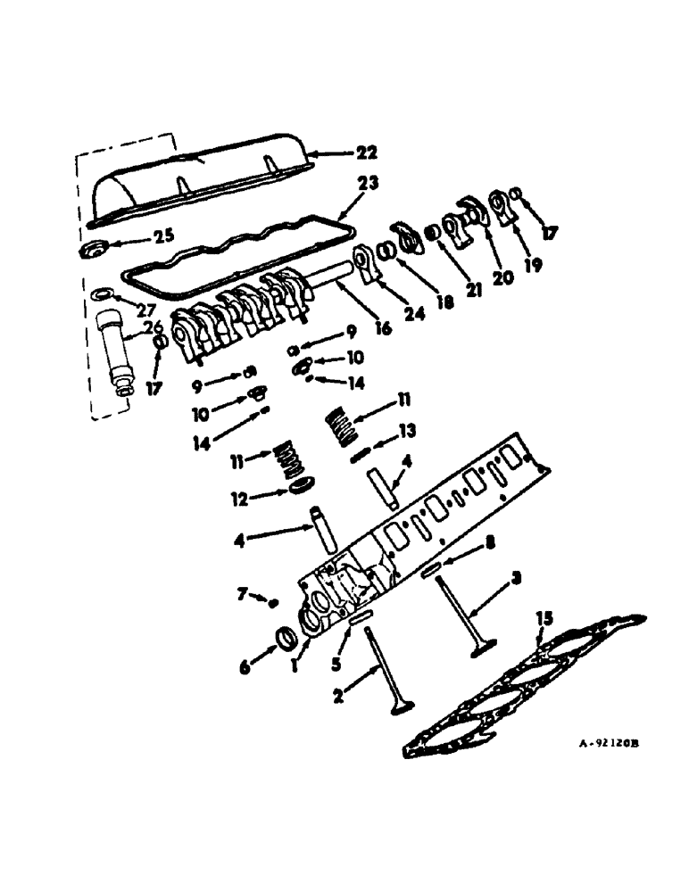 Схема запчастей Case IH V-392 - (C-12) - CYLINDER HEAD AND RELATED PARTS 