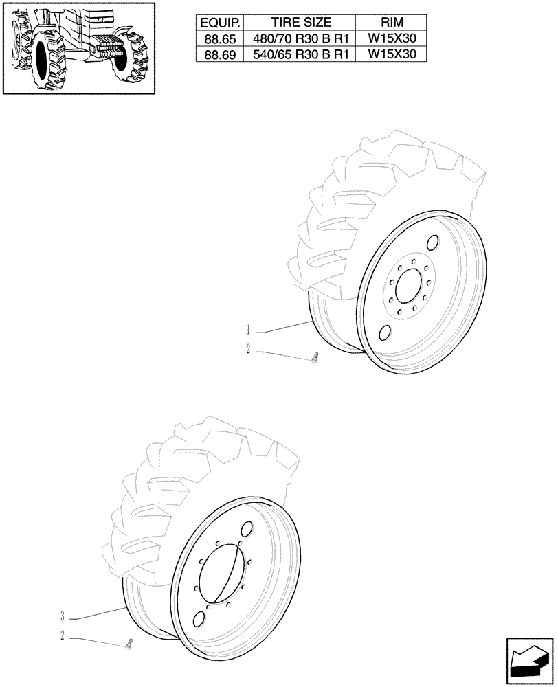 Схема запчастей Case IH MXM190 - (82.00[18]) - 4WD DRIVING WHEELS (11) - WHEELS/TRACKS