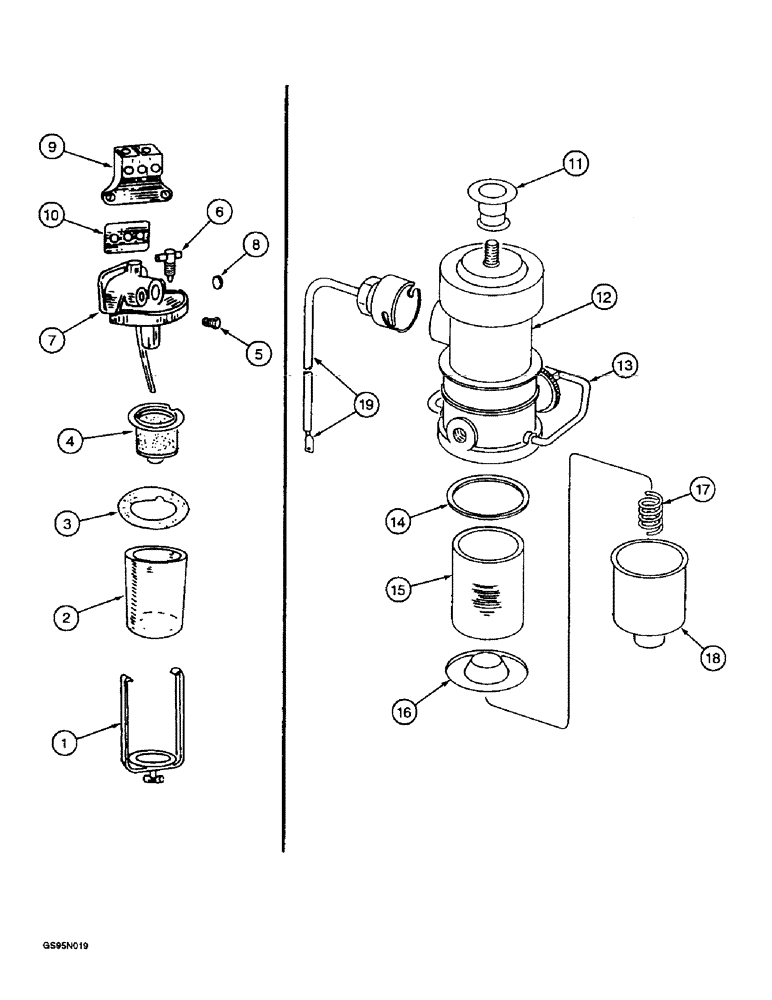 Схема запчастей Case IH D-301 - (3-64) - WATER TRAP AND ELECTRIC FUEL PUMP 403 COMBINES, WATER TRAP 