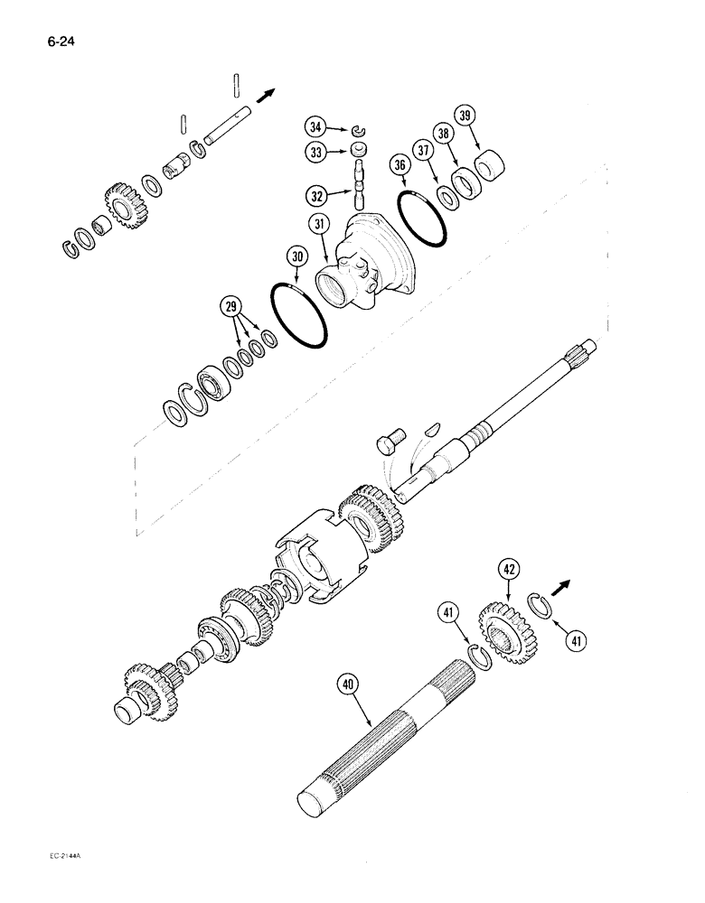 Схема запчастей Case IH 895 - (6-024) - SPEED TRANSMISSION, FORWARD AND REVERSE ATTACHMENT (06) - POWER TRAIN