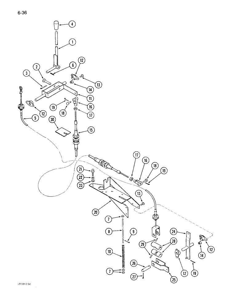 Схема запчастей Case IH 1640 - (6-36) - TRANSMISSION GEAR SHIFT CONTROL (03) - POWER TRAIN