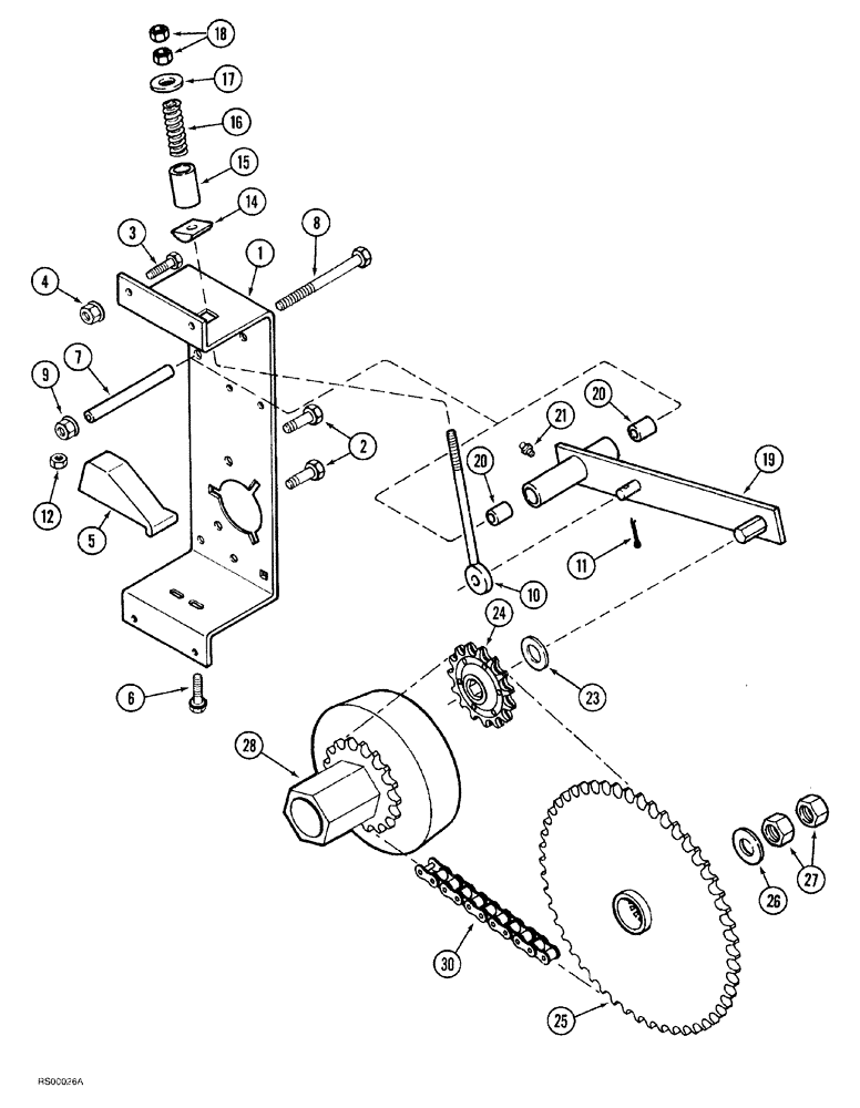 Схема запчастей Case IH 1015 - (9-028) - AUGER DRIVE (58) - ATTACHMENTS/HEADERS