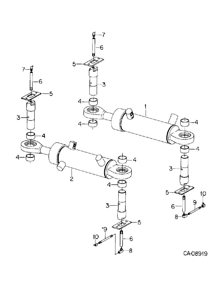 Схема запчастей Case IH 7488 - (10-38) - HYDRAULICS, POWER STEERING CYLINDERS AND MOUNTING (07) - HYDRAULICS