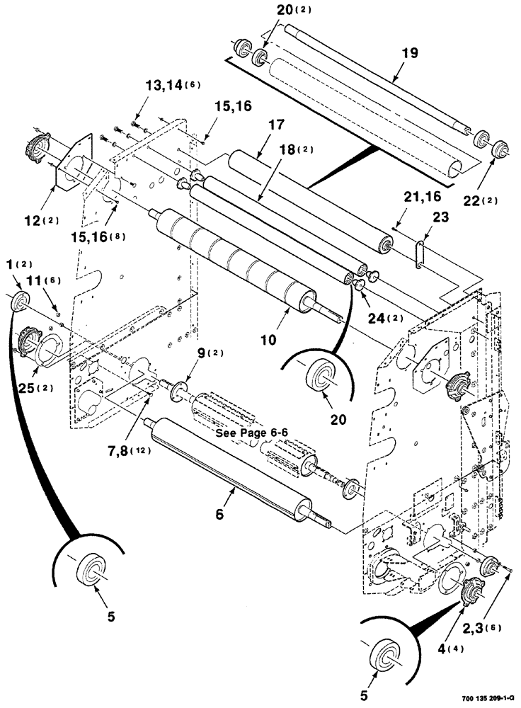 Схема запчастей Case IH RS561 - (06-002) - ROLLER ASSEMBLIES (UPPER) (S.N. CFH0156001 THRU CFH0156339) (13) - FEEDER