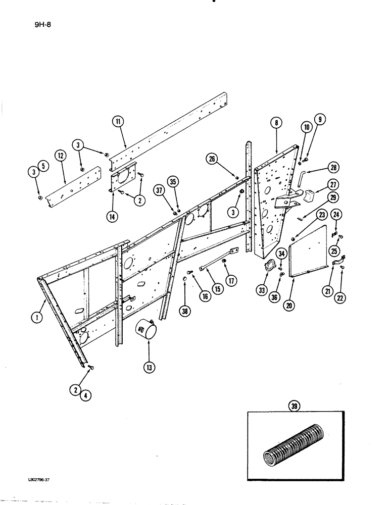 Схема запчастей Case IH 1620 - (9H-08) - SEPARATOR RIGHT SIDE AND SUPPORTS (12) - CHASSIS