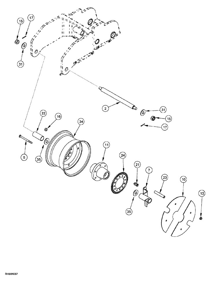 Схема запчастей Case IH AFS - (04-54) - WHEEL SPEED SENSOR (955 TRAILING AFS PLANTER - 1999, 12/23 SRC) (55) - ELECTRICAL SYSTEMS