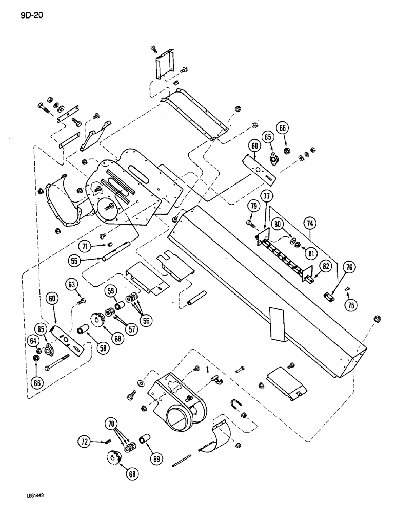 Схема запчастей Case IH 1640 - (9D-20) - TAILINGS ELEVATOR, (CONT) (16) - GRAIN ELEVATORS & AUGERS