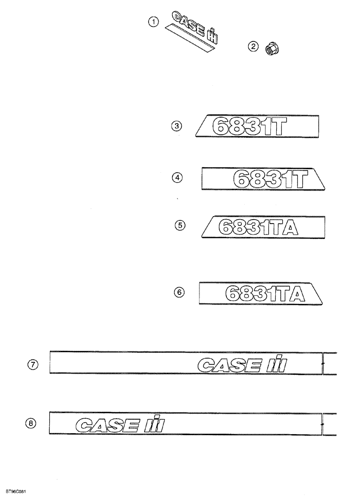 Схема запчастей Case IH 6831T - (09-006) - DECALS 