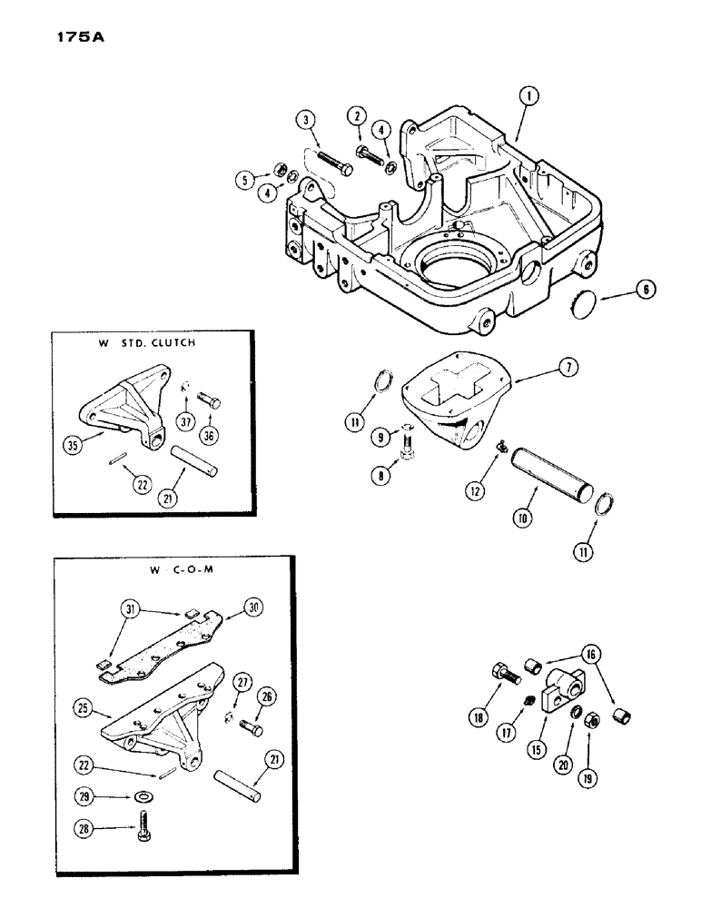 Схема запчастей Case IH 530 - (175A) - ADJUSTABLE FRONT AXLE SUPPORTS (06) - POWER TRAIN