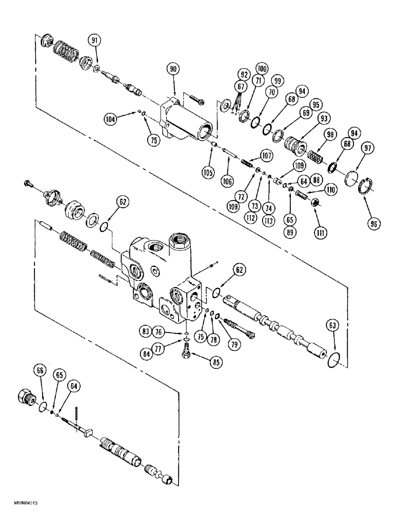 Схема запчастей Case IH 9380 QUADTRAC - (8-054) - HYDRAULIC REMOTE VALVE SECTION, SECOND SECTION WITH B PORT LOAD LOCK AND FLOAT (CONTD) (08) - HYDRAULICS