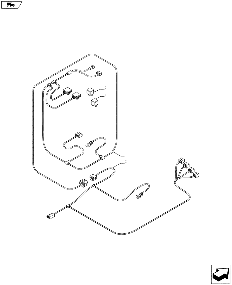 Схема запчастей Case IH PUMA 200 - (55.100.10) - HEATED FRONT AND REAR WINDOW - CABLE (VAR.743043-743427 / 743630) (55) - ELECTRICAL SYSTEMS