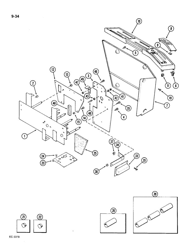 Схема запчастей Case IH 1896 - (9-034) - CONTROL CONSOLE (09) - CHASSIS/ATTACHMENTS