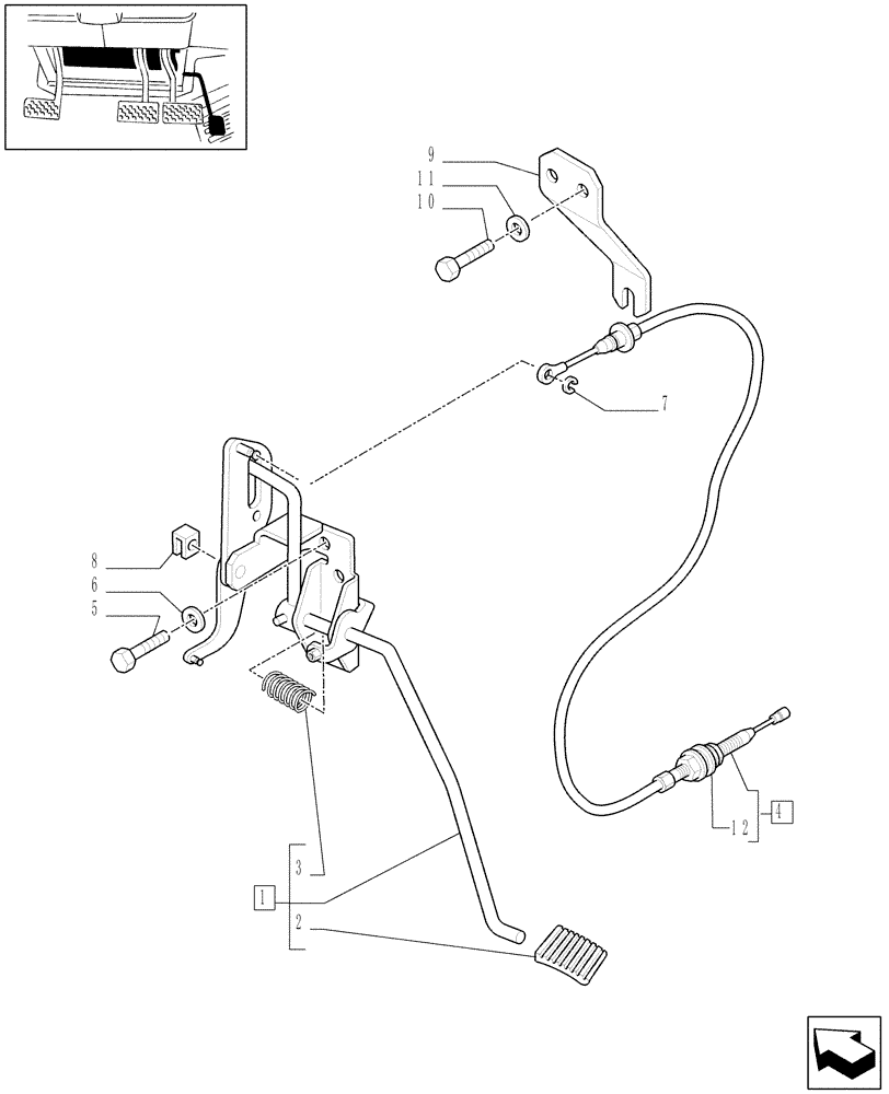 Схема запчастей Case IH MXU100 - (1.95.3[01]) - ACCELERATOR PEDAL - C5532 (10) - OPERATORS PLATFORM/CAB