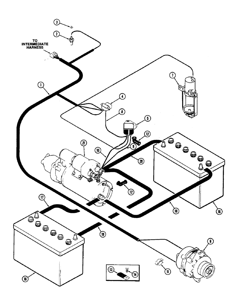 Схема запчастей Case IH 2470 - (086) - ENGINE HARNESS AND ATTACHING PARTS, PRIOR TO P.I.N. 8825001 (04) - ELECTRICAL SYSTEMS