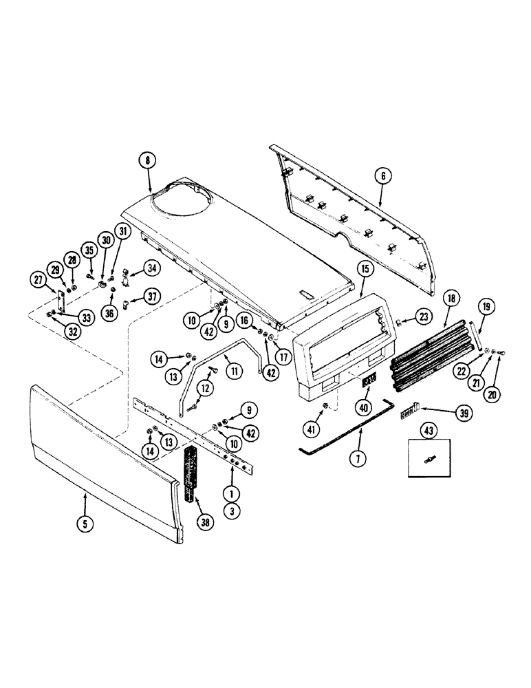 Схема запчастей Case IH 4694 - (9-408) - HOOD AND UPPER GRILLE (09) - CHASSIS/ATTACHMENTS