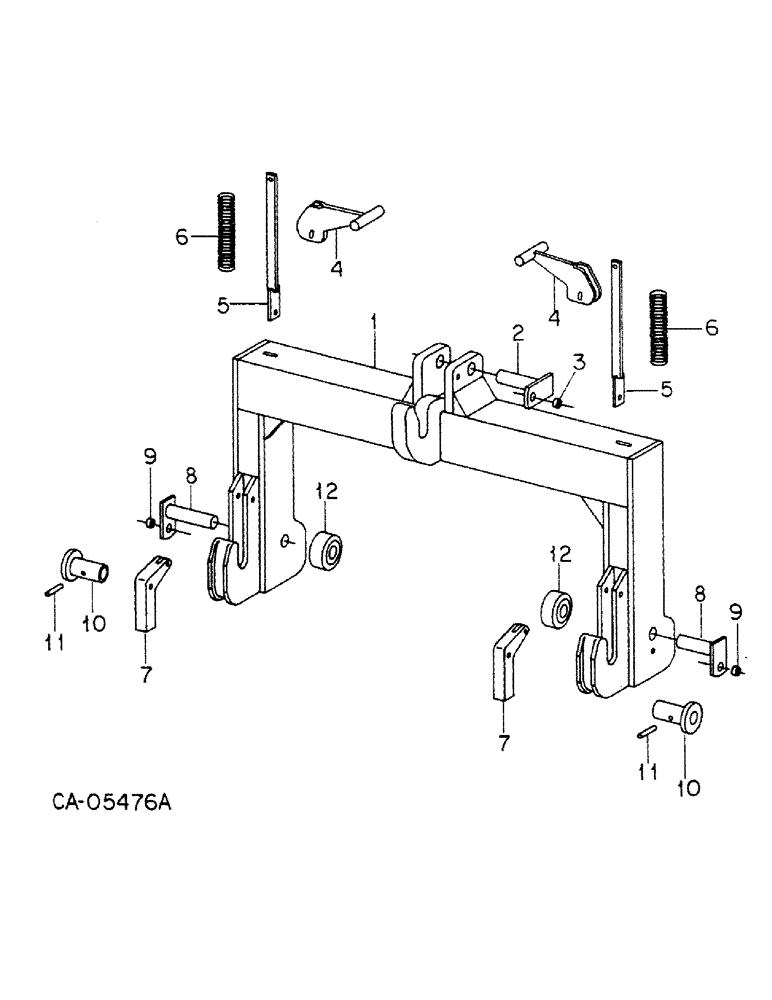 Схема запчастей Case IH 4386 - (09-09) - FRAME, THREE POINT HITCH QUICK COUPLER ATTACHMENT (12) - FRAME