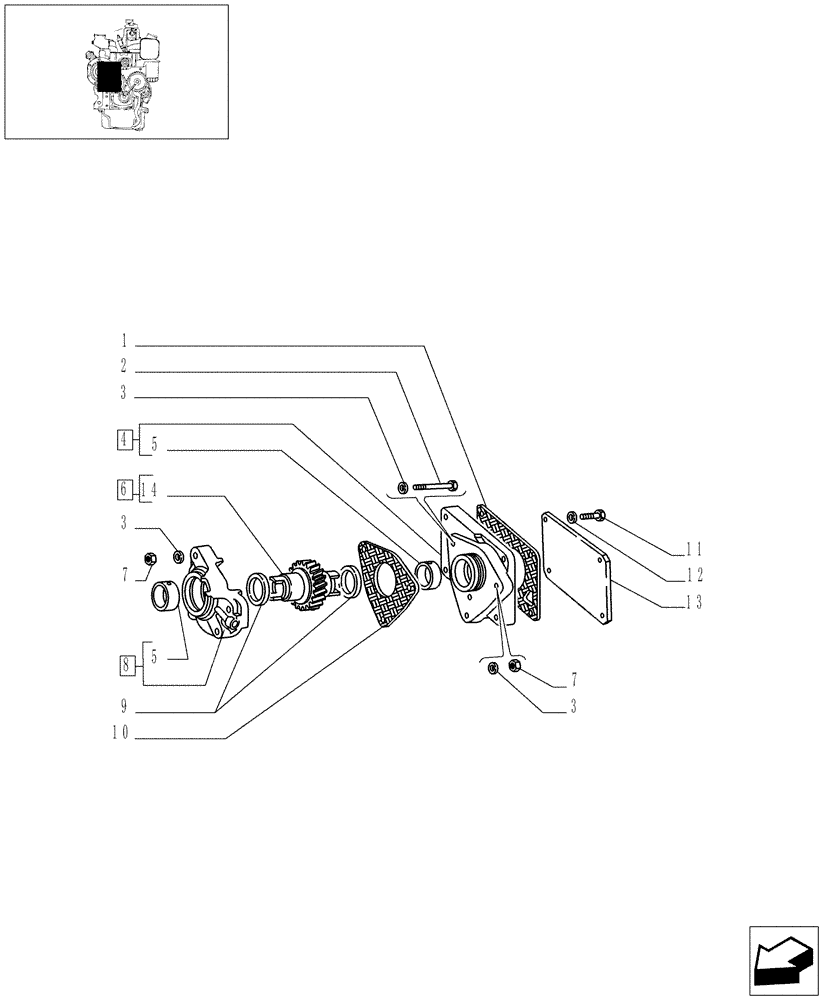 Схема запчастей Case IH JX95 - (0.35.0) - BELT PULLEY DRIVE COVER - TIER 2 ENGINE (01) - ENGINE