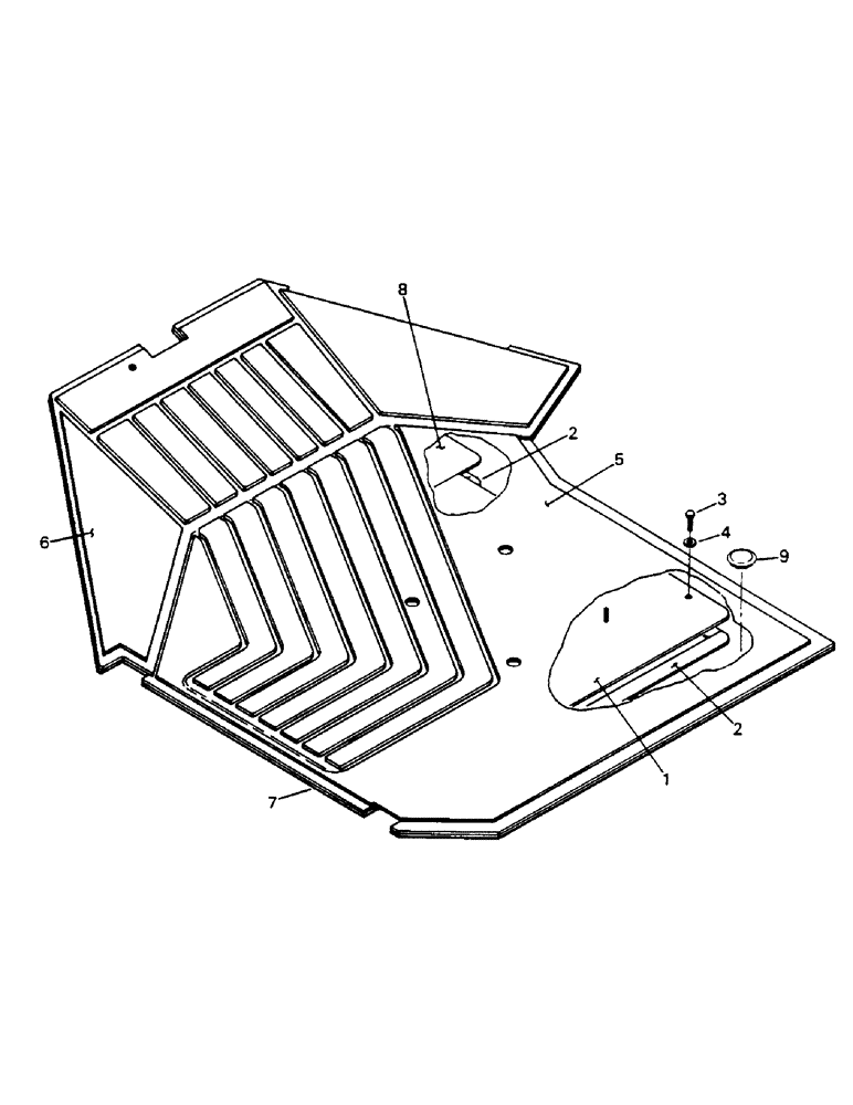 Схема запчастей Case IH 9130 - (01-04) - DELUXE FLOORBOARD MAT AND TRIM (10) - CAB