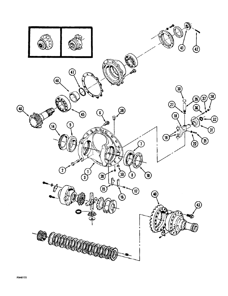 Схема запчастей Case IH 9280 - (6-131G) - LIMITED SLIP AXLE ASSEMBLY DIFFERENTIAL & CARRIER P.I.N. JEE0032778 & AFTER (06) - POWER TRAIN