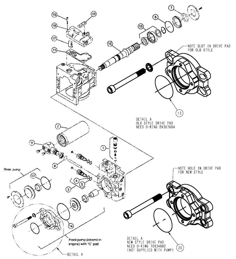 Схема запчастей Case IH 3210 - (06-022) - HYDROSTATIC PUMP Hydraulic Plumbing