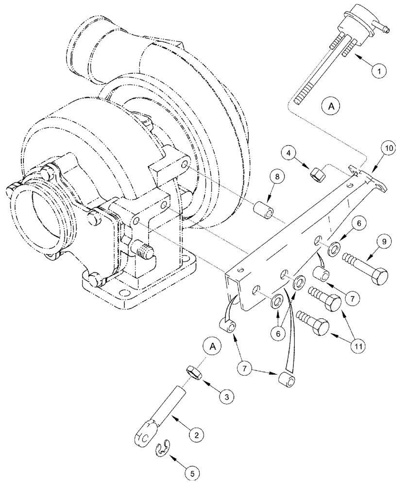 Схема запчастей Case IH 3185 - (03-012) - WASTEGATE ACTUATOR (01) - ENGINE