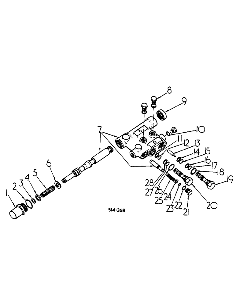 Схема запчастей Case IH 454 - (07-86) - DRIVE CONTROL VALVE (04) - Drive Train