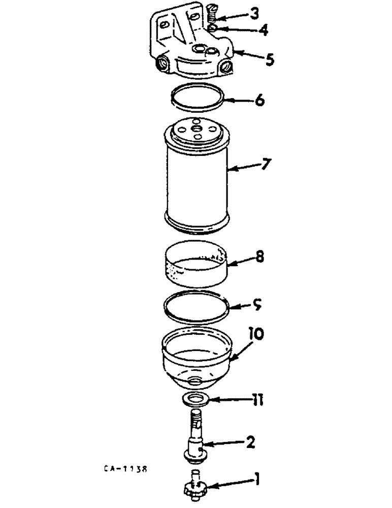 Схема запчастей Case IH 2400 - (12-52) - PRIMARY FUEL FILTER, BOSCH INJECTION Power