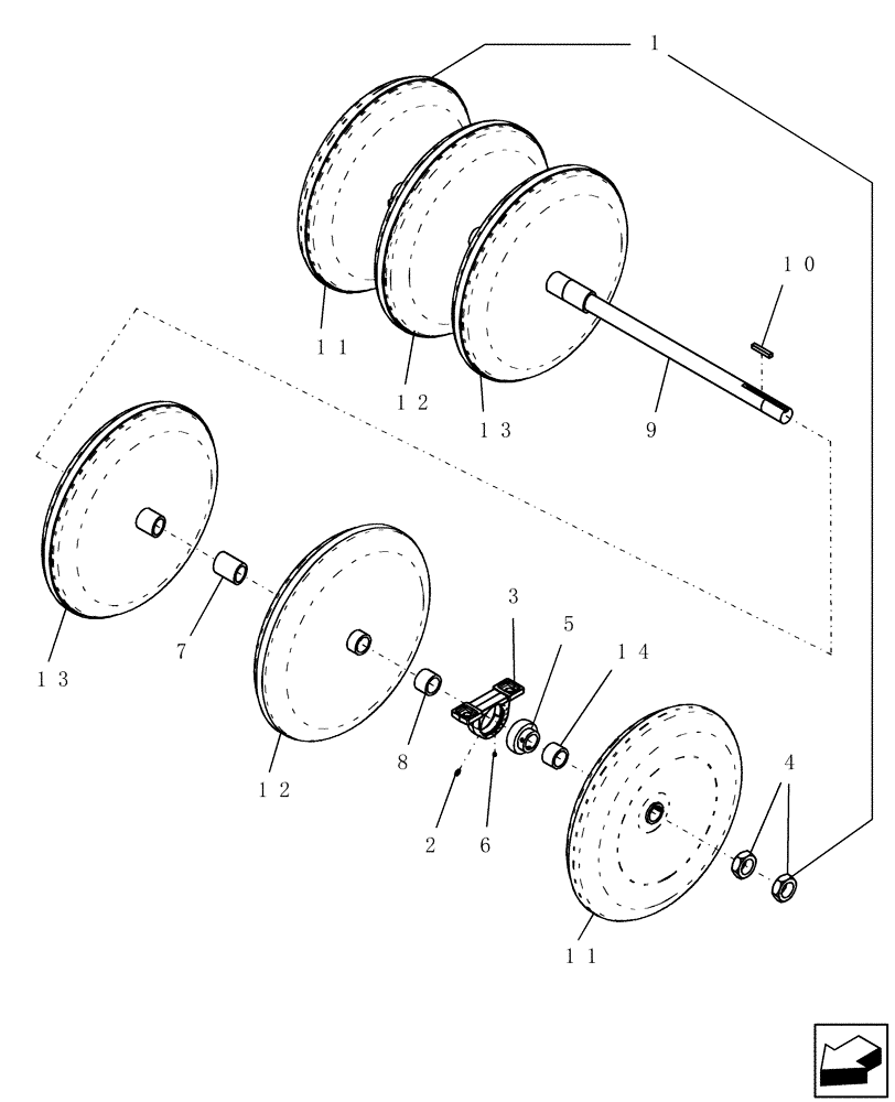 Схема запчастей Case IH ATX400 - (6.170.1) - PACKER GANG ASSY 10" SPACING, 6 STEEL WHEELS Packer Gang Assemblies and Frames