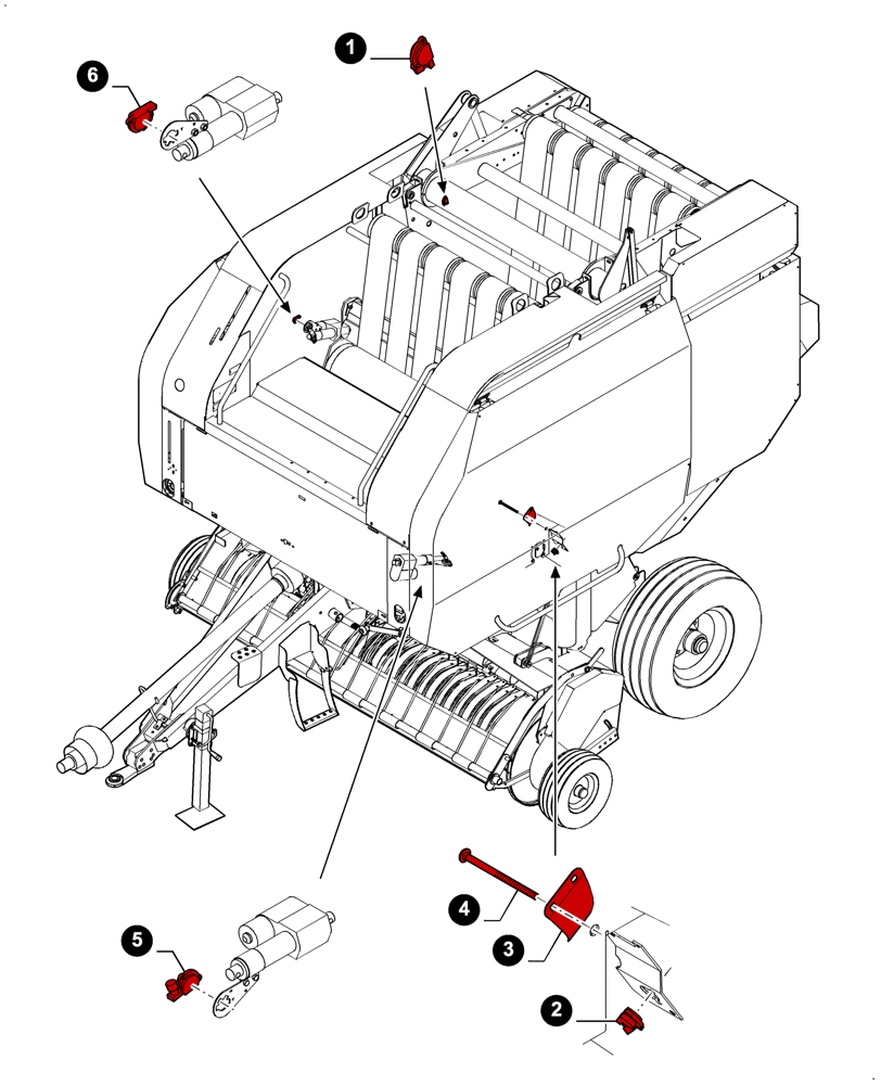 Схема запчастей Case IH RB454 - (00.00RB222) - MAINTENANCE PARTS, POTENTIOMETERS (00) - GENERAL