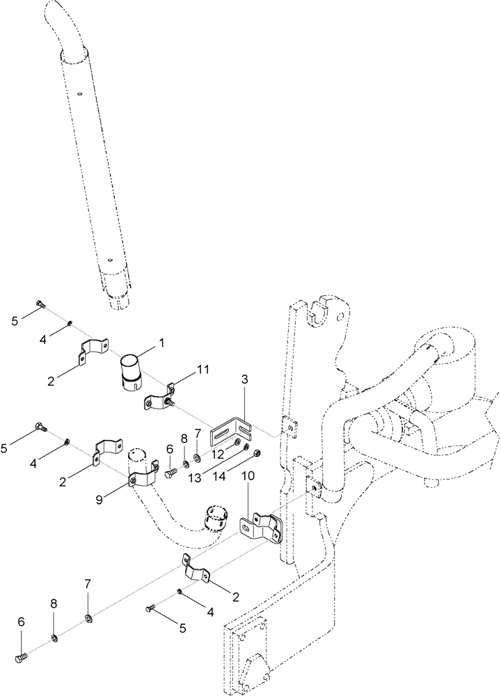 Схема запчастей Case IH LX132 - (09-20) - EXHAUST KIT, JX95 TRACTOR, 60 MM, 50 MM, BEFORE S/N HFJ012500 (09) - CHASSIS/ATTACHMENTS