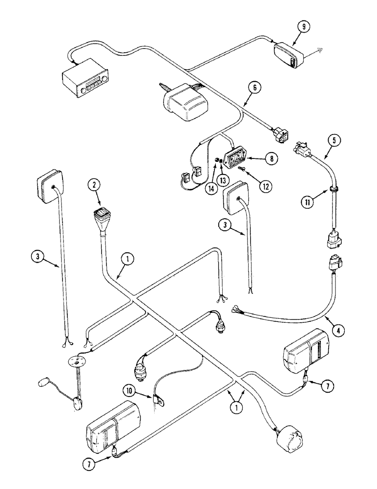 Схема запчастей Case IH 1294 - (4-50) - ELECTRICAL WIRING, CAB (04) - ELECTRICAL SYSTEMS