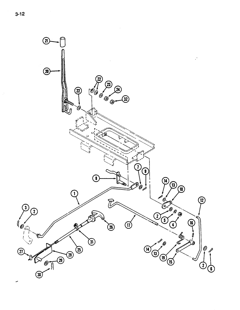 Схема запчастей Case IH 245 - (3-12) - THROTTLE CONTROLS (03) - FUEL SYSTEM