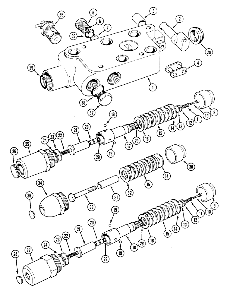 Схема запчастей Case IH 1494 - (8-340) - REMOTE VALVE ASSEMBLIES (08) - HYDRAULICS