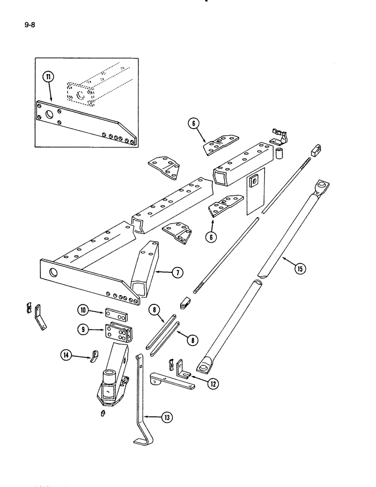 Схема запчастей Case IH 720 - (9-08) - MAIN FRAME, FIVE, SIX AND SEVEN FURROW, IN THE FURROW, CONTINUED (09) - CHASSIS/ATTACHMENTS