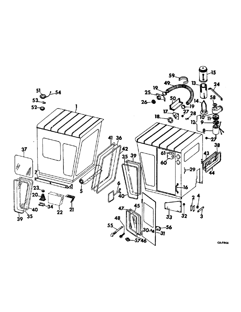 Схема запчастей Case IH 615 - (13-13) - OPERATORS CAB (05) - SUPERSTRUCTURE