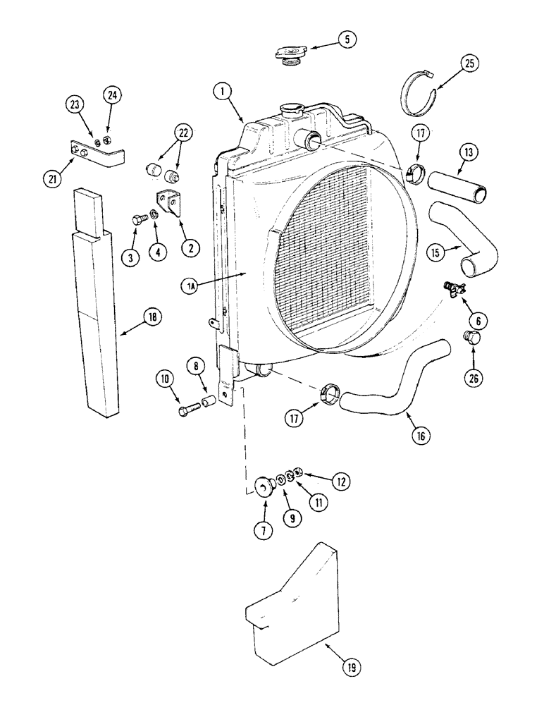 Схема запчастей Case IH 1294 - (2-02) - RADIATOR AND BAFFLES (02) - ENGINE