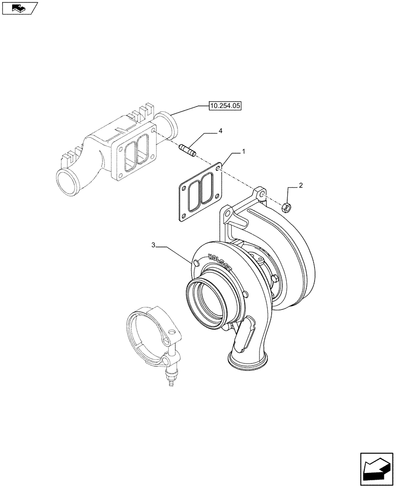 Схема запчастей Case IH F2CFE613A A017 - (10.250.01) - TURBOCHARGER (5801448609) (10) - ENGINE