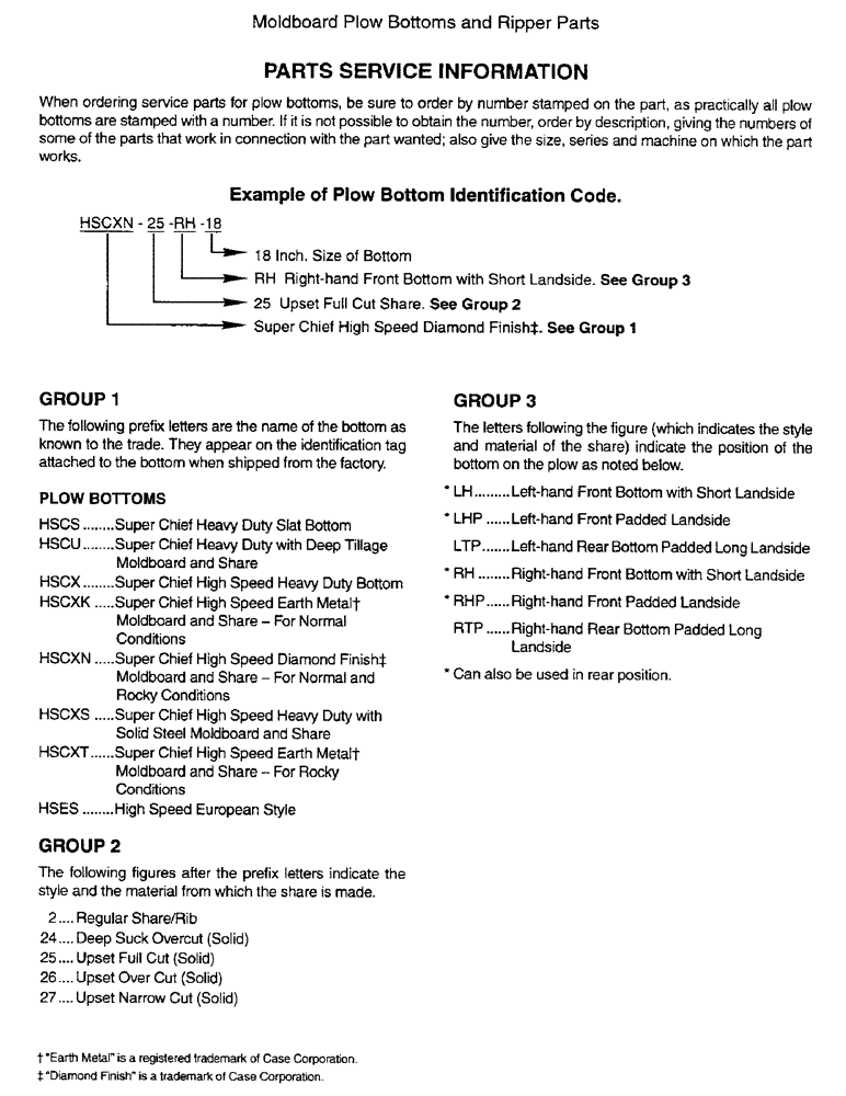 Схема запчастей Case IH 14 - (1-9) - PARTS SERVICE INFORMATION 