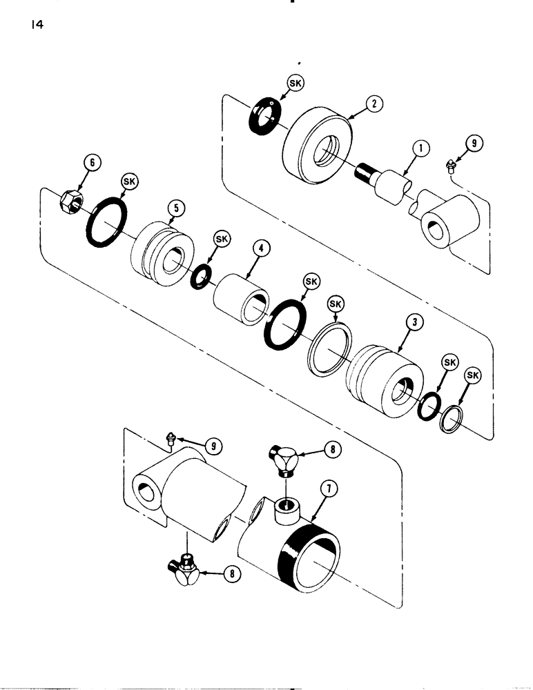 Схема запчастей Case IH 74L - (14) - LIFT CYLINDER (35) - HYDRAULIC SYSTEMS