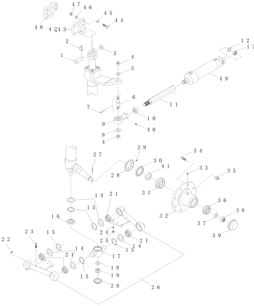 Схема запчастей Case IH A7700 - (A09.01[01]) - Steering and Front Suspension (04) - STEERING