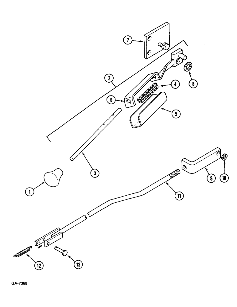 Схема запчастей Case IH 733 - (6-324) - HAND LEVER FOR DOUBLE CLUTCH (06) - POWER TRAIN